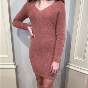 pink knitted  dress